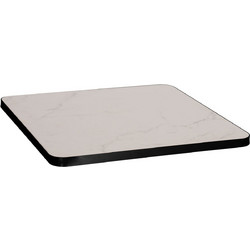 ΕΠΙΦΑΝΕΙΑ ΤΡΑΠΕΖΙΟΥ SINTERED STONE WHITE MARBLE ΠΛΑΙΣΙΟ ALU ΜΑΥΡΟ 80x80εκ