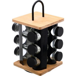 Estia Βαση Μπαχαρικων Bamboo Essentials Περιστρεφομενη Μαυρη 01-14650