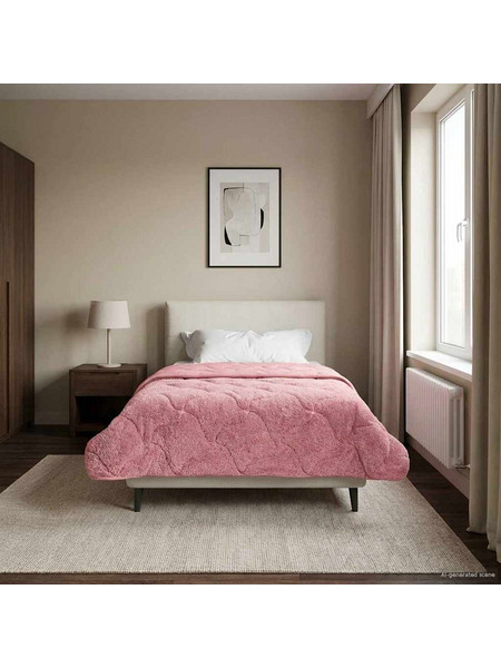 vidaXL Χειμερινό Παπλωματοθήκη 140 x 220 cm Χειμώνας Ροζ Αναπνεύσιμο