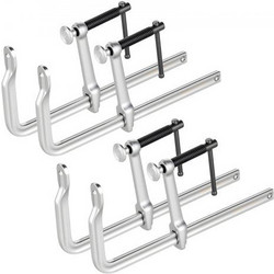 VEVOR Bar Clamps for Woodworking, 4-Pack, 30.48 cm Opening, 12 cm Throat Depth, 545 kg Load Limit, Sturdy Steel Forging and Casting, with Swivel Jaw and T-Handle, for Wood Working and Metal Working