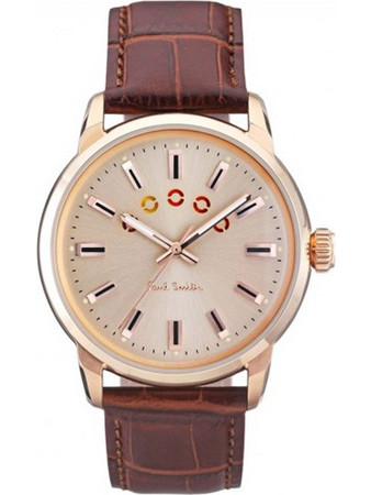 Paul Smith Block Ανδρικό Ρολόι με Καφέ Δερμάτινο Λουράκι P10023