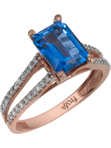 Ροζ gold δαχτυλίδι με Topaz Κ14 025757 025757 Χρυσός 14 Καράτια