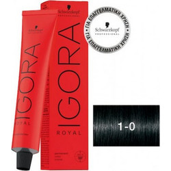 Schwarzkopf Igora Royal 1-0 Μαύρο Μόνιμη Βαφή Μαλλιών 60ml