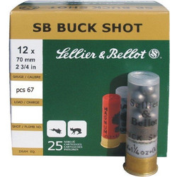 Sellier & Bellot SB Buckshot Φυσίγγια Δράμια 12Cal 70mm 67βολα 32gr 25τμχ