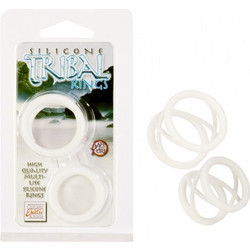 CalExotics Silicone Tribal Rings Σετ Ελαστικά Δαχτυλίδια Πέους Σιλικόνης Διαφανή 2τμχ