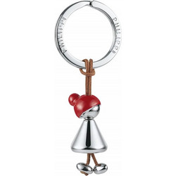 ROTKAPPCHEN keyring pendant nickel, mirror-polished, leather 4.5 (l) cm