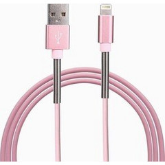 Καλώδιο ταχείας φόρτισης Lightning Fineblue F-C01 2.1A με έλασμα - Ροζ
