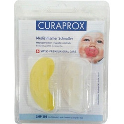 Curaprox Medical Ανατομικές Ορθοδοντικές Πιπίλες Σιλικόνης 0-7m Κίτρινο Λευκό 2τμχ