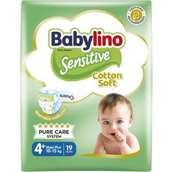 Babylino Sensitive Cotton Soft Πάνες No4 10-15kg 19τμχ