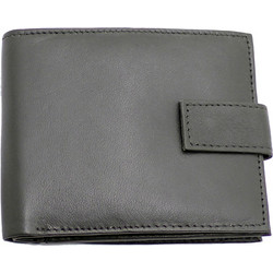 Μαύρο Δερμάτινο Αντρικό Πορτοφόλι RAS Men's Soft Genuine Leather Bi-fold Wallet With ID & 2 Zipped Pockets - 421 Black