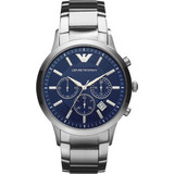 Emporio Armani Ανδρικό Ρολόι Χρονογράφος με Ασημί Μεταλλικό Μπρασελέ AR2448