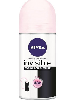 Nivea Invisible For Black & White Clear Γυναικείο Αποσμητικό Roll On 48h 50ml