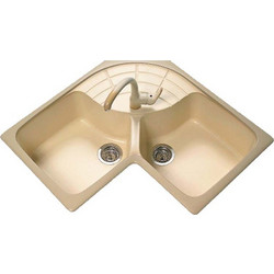 Sanitec Classic 310 Επικαθήμενος Νεροχύτης Γωνιακός Γρανίτη Ματ 83x Granite Beige 83x50cm