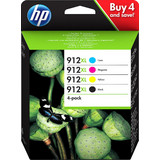 HP 912XL B/C/M/Y Πακέτο 4 Μελανιών Εκτυπωτή Inkjet 3YP34AE