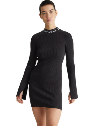 Calvin Klein Mini Φόρεμα για Γάμο / Βάπτιση Ριπ Μαύρο J20J222719-BEH