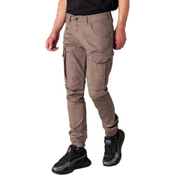Cover Ανδρικό Παντελόνι Cargo Joggers Ελαστικό Κανονική Εφαρμογή Καφέ M0186-25