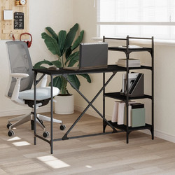 vidaXL Γραφείο Ξύλινο με Βιβλιοθήκη 120x47x109cm 836213