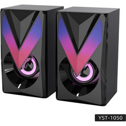 Leerfei YST-1050 Ηχεία Υπολογιστή 2.0 3W με RGB Φωτισμό Black