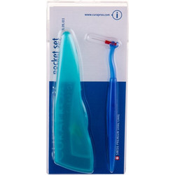 Curaprox CPS 450 Pocket Σετ Μεσοδόντια Βουρτσάκια 4τμχ+ Μπλε Θήκη