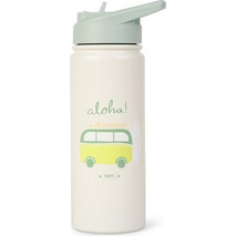 Saro Aloha Παιδικό Μπουκάλι Θερμός Ανοξείδωτο BPA Free με Καλαμάκι Λευκό 500ml