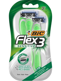 BIC Flex 3 Sensitive Ξυραφάκι μιας Χρήσης με 3 Λεπίδες & Λιπαντική Ταινία 3τμχ