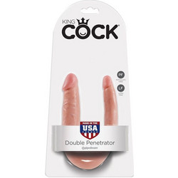 Pipedream King Cock U-Shaped Small Trouble Διπλό Dildo 12.7cm Flesh