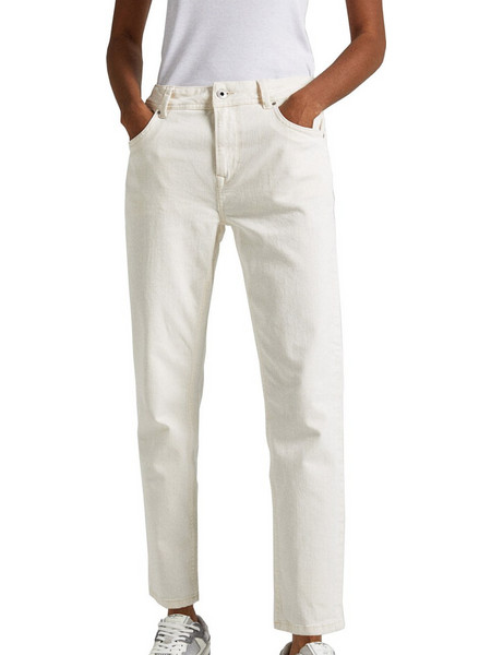 Pepe Jeans Ψηλόμεσο Γυναικείο Τζιν Παντελόνι Κανονική Εφαρμογή Μπεζ PL204591WI50-000