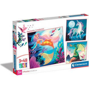 Παιδικό Puzzle Clementoni Super Color Fantastic Creatures 3x48 Κομμάτια