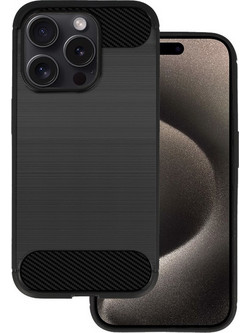 Powertech Carbon Back Cover Black (iPhone 15 Pro)