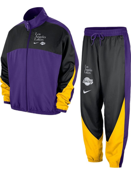 Nike Los Angeles Lakers Starting 5 Courtside Ανδρικό Σετ Φόρμας με Λάστιχο Μαύρο Μωβ FD8554-504