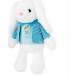 Amek Toys Blue Vest Rabbit White 23cm 011036-1