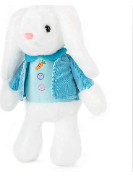 Amek Toys Blue Vest Rabbit White 23cm 011036-1