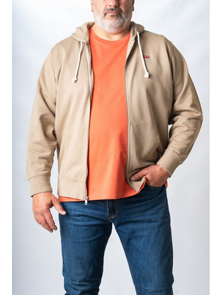 Levi's Ανδρική Ζακέτα Φούτερ με Κουκούλα και Φερμουάρ Μπεζ A2622-0002