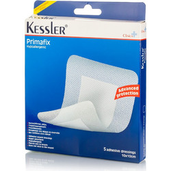 Kessler Primafix Αποστειρωμένες Αυτοκόλλητες Γάζες 10x10cm 5τμχ