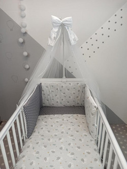 Baby Star Luna Σετ Κούνιας Grey 6τμχ