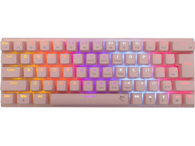 White Shark Wakizashi Ασύρματο Μηχανικό Gaming Πληκτρολόγιο 60% με Custom Blue Διακόπτες RGB Pink