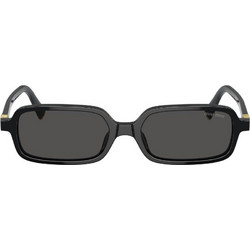 Miu Miu MU11ZS 16K5S0 Ανδρικά Γυαλιά Ηλίου Ορθογώνια Κοκάλινα Μαύρα με Μαύρο Φακό