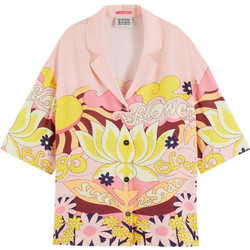 Maison Scotch Κοντομάνικο Γυναικείο Πουκάμισο Μεταξωτό Ροζ 171910-5696