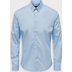 Only & Sons Ανδρικό Πουκάμισο Μακρυμάνικο Slim Fit Γαλάζιο 22027745