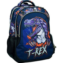 Back Me UP T-Rex Σχολική Τσάντα Πλάτης Δημοτικού Μπλε 357-20031