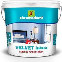 Chromodomi Velvet Latex Πλαστικό Χρώμα Εσωτερικού Χώρου Λευκό 9lt