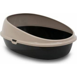 MP Bergamo Pin Up Luxo Λεκάνη Γάτας Μαύρη Μπεζ Μ59xΠ39.5xΥ27cm
