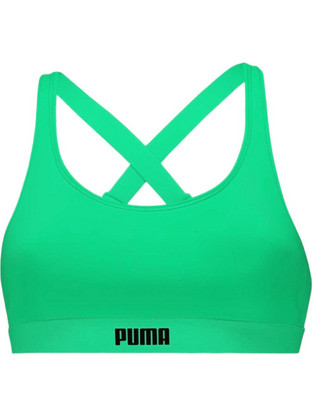 Puma Sporty Padded Top 1P Αθλητικό Μπουστάκι με Μέτρια Στήριξη Πράσινο 701226226-004