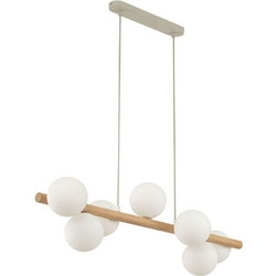 TK Lighting Estera Κρεμαστό Φωτιστικό Οροφής Ράγα Πολύφωτο Λευκό 5905