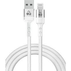 Powertech PTR-0126 Braided USB-A to Lightning Cable 12W 1m White 5210131072608