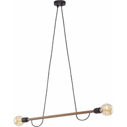 TK Lighting Helix Κρεμαστό Φωτιστικό Οροφής Ράγα Δίφωτο E27 Μαύρο 4948