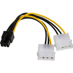 Akyga AK-CA-13 Καλώδιο Τροφοδοσίας 4-Pin Molex to 6-Pin PCIe Male 0.15m Multicolor