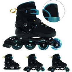 Spokey Quattro 4IN1 Inline Αυξομειούμενα Rollers Παιδικά Μαύρα Μπλε SPK-943433