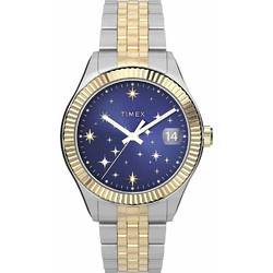 Timex Waterbury Γυναικείο Ρολόι με Ασημί Χρυσό Μεταλλικό Μπρασελέ TW2W21800