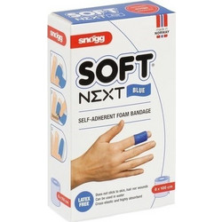 Snogg Soft Next Αυτοσυγκρατούμενος Αδιάβροχος Ελαστικός Επίδεσμος Δάκτυλου Μπλε 6cm x 1m
